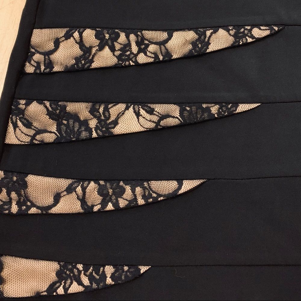 🔹 CITY STUDIO Black w/Lace Strapless Dress Sz. S - Picture 4 of 13